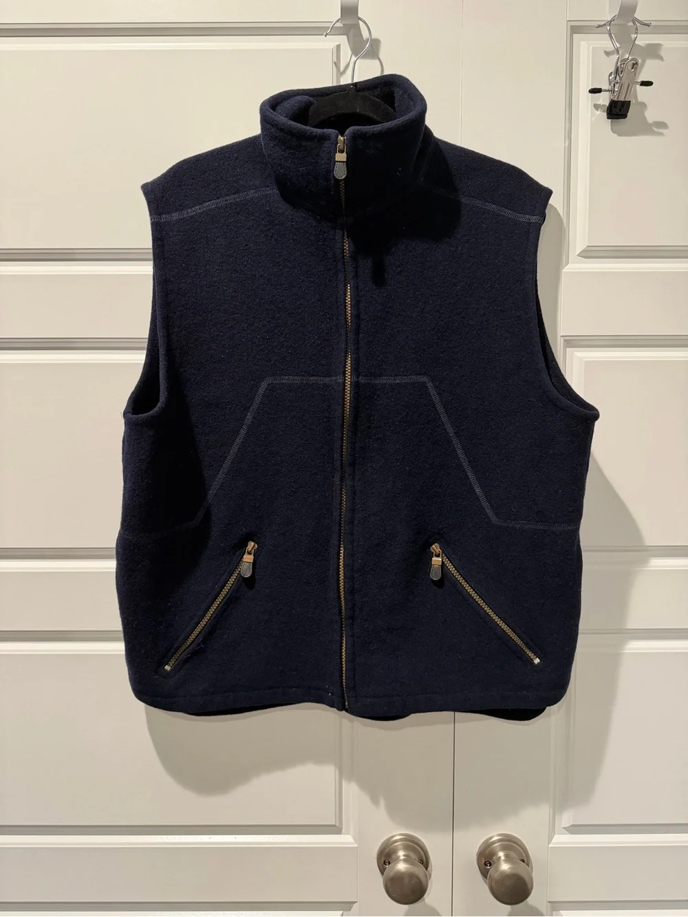 Norsewear Extreme Pure Wool Navy Blue Zip Ip Mens Vest Size X-large New Zealand
